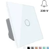 Włącznik pojedynczy dotykowy, bistabilny (impulsowy, dzwonkowy) z białym panelem szklanym FIBARO (VL-C701IH-61) LIVOLO