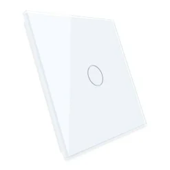 Włącznik pojedynczy dotykowy, bistabilny (impulsowy, dzwonkowy) z białym panelem szklanym FIBARO (VL-C701IH-61) LIVOLO