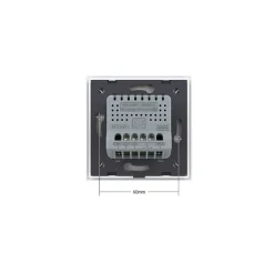 Włącznik pojedynczy dotykowy, bistabilny (impulsowy, dzwonkowy) z białym panelem szklanym FIBARO (VL-C701IH-61) LIVOLO