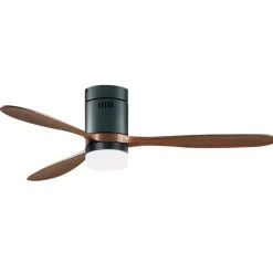 Wentylator sufitowy czarny z wiatrakami wiśniowymi LED 15W (19144 Zambelis) - Zambelis