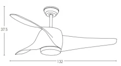 Wentylator sufitowy 40W z drewnianymi łopatkami i zdalnym sterowaniem 15W (3000K-4000K-6000K) (20256 Zambelis)