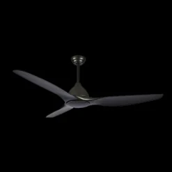 Wentylator sufitowy 70W z pilotem, matowe czarne wiatraki (20258 Zambelis)