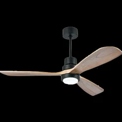 Wentylator sufitowy z drewna naturalnego i oświetleniem LED 15W (19141) - Zambelis