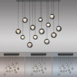 Wisząca lampa na pilota, z regulacją światła i wysokości PURE POPUP SZARA (2590-15) - Paul Neuhaus