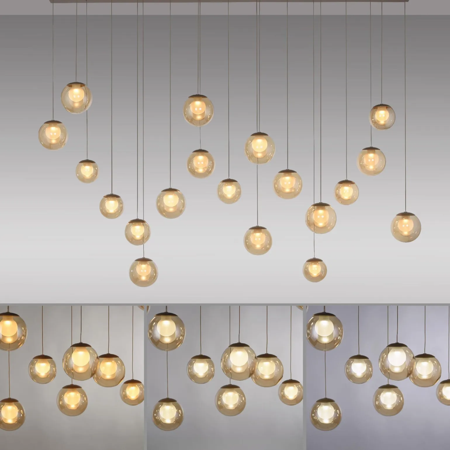 Wisząca lampa na pilota, z regulacją światła i wysokości PURE POPUP BRĄZOWY (2589-97) - Paul Neuhaus