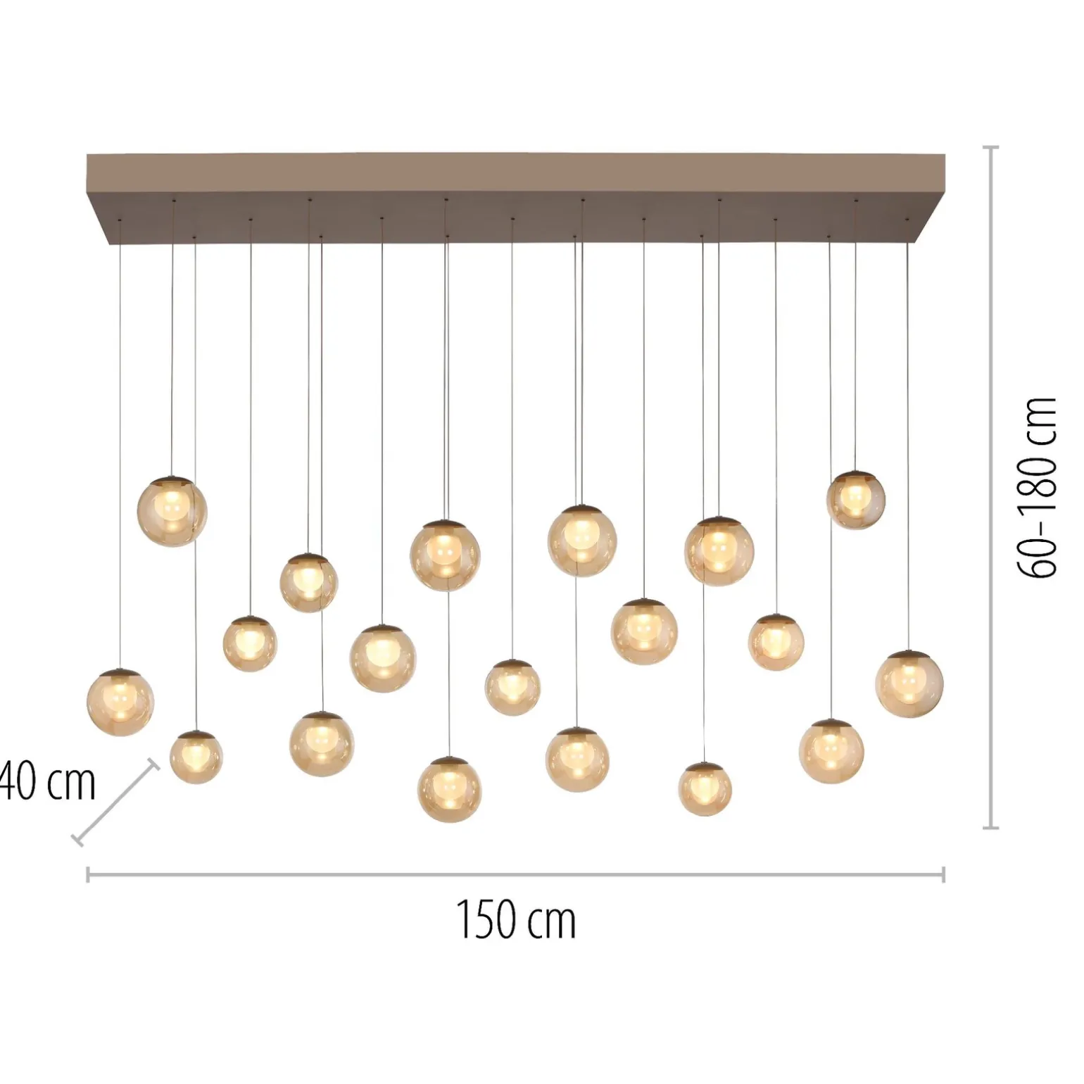 Wisząca lampa na pilota, z regulacją światła i wysokości PURE POPUP BRĄZOWY (2589-97) - Paul Neuhaus