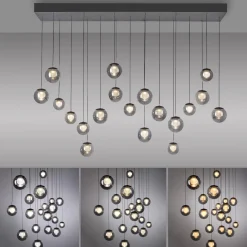 Wisząca lampa na pilota, z regulacją światła i wysokości PURE POPUP SZARA (2589-15) - Paul Neuhaus