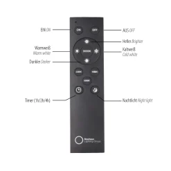 Wisząca lampa na pilota, z regulacją światła i wysokości PURE POPUP SZARA (2589-15) - Paul Neuhaus