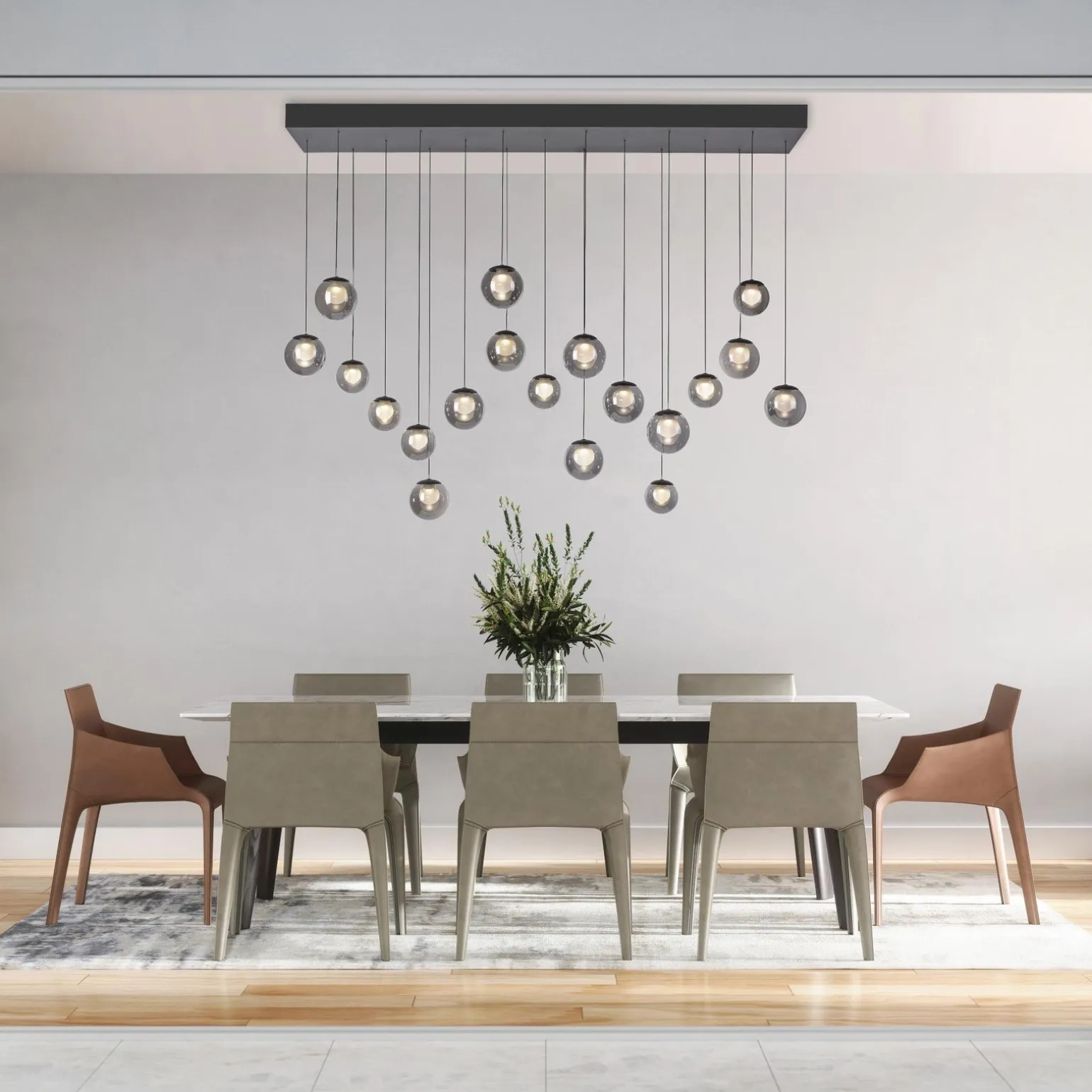 Wisząca lampa na pilota, z regulacją światła i wysokości PURE POPUP SZARA (2589-15) - Paul Neuhaus