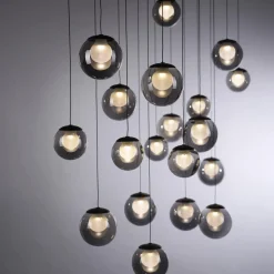 Wisząca lampa na pilota, z regulacją światła i wysokości PURE POPUP SZARA (2589-15) - Paul Neuhaus