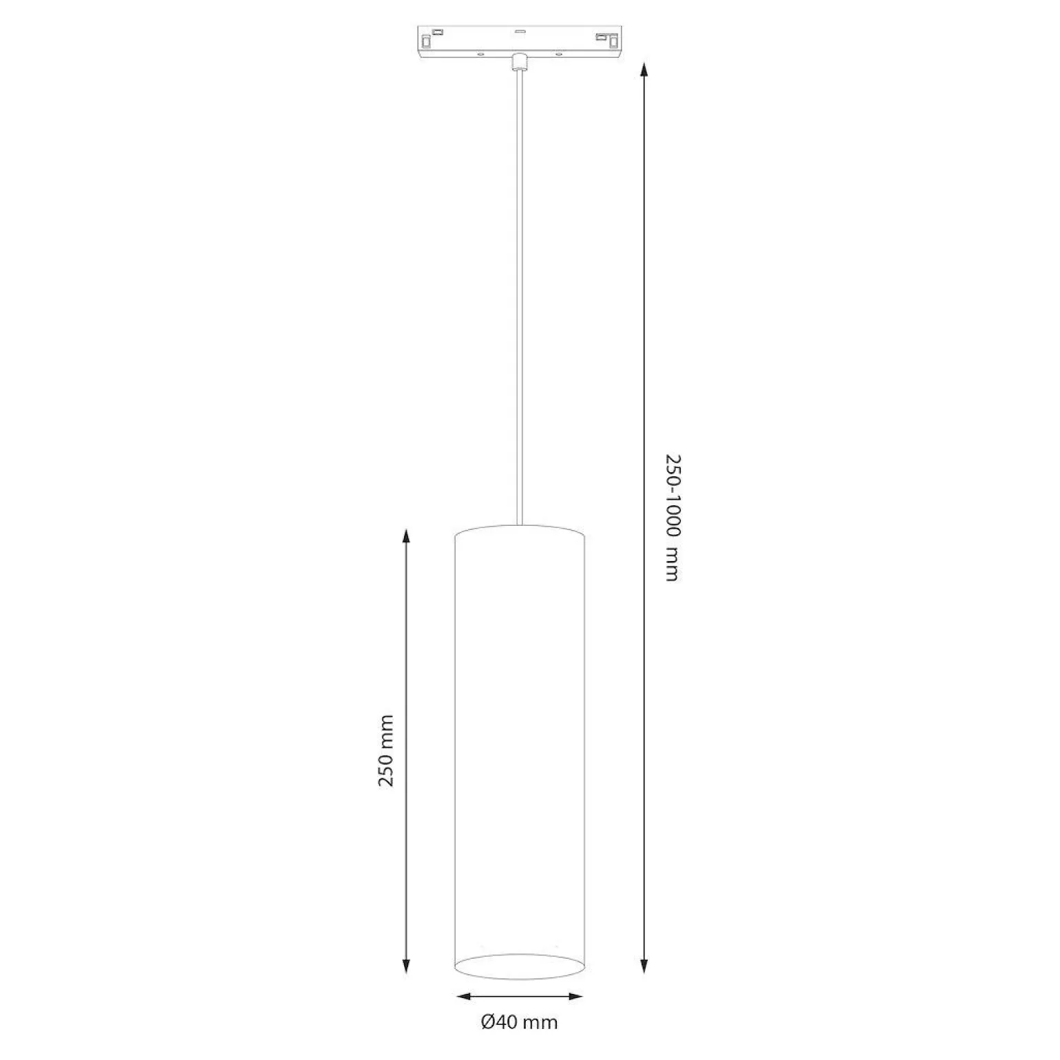 Wisząca lampa na szynę Magnetic track pendant 10mm 7W 3000-6000K (ML2179) - Milagro