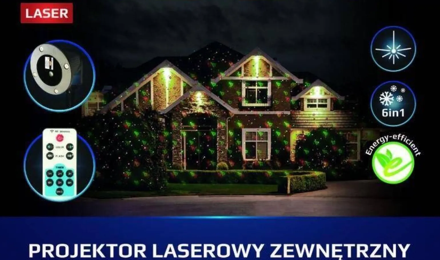 ŚWIĄTECZNY RZUTNIK LASEROWY (EKO-0593) - Eko-Light