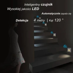 Wkład oświetlenia schodowego z czujką ruchu z panelem szklanym (VL-LS-PIR-64) - Livolo