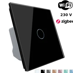 Wkład włącznika dotykowego pojedynczego EC Wi-Fi z czarnym panelem szklanym (VL-C701EC-62) LIVOLO