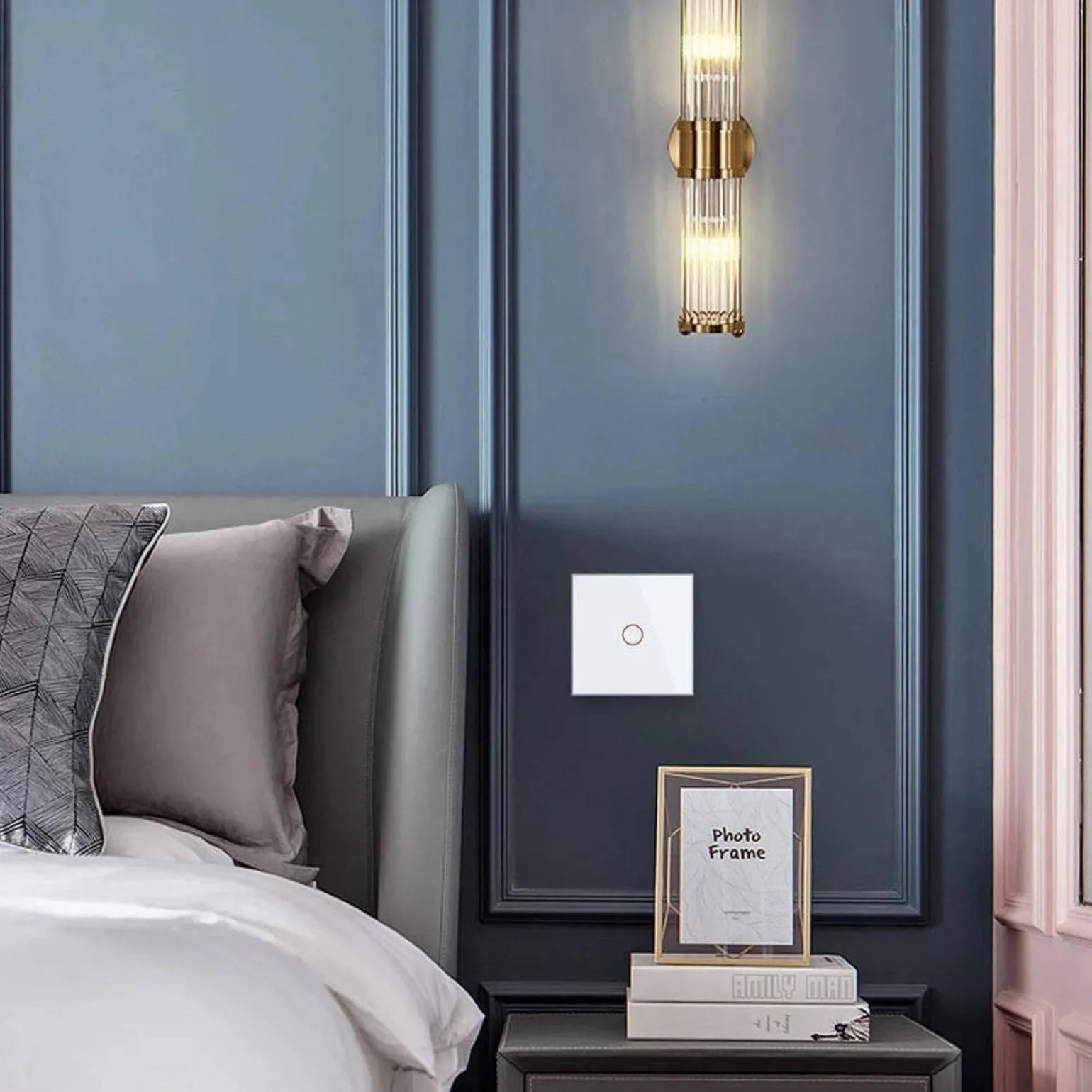 Wkład włącznika dotykowego pojedynczego EC Wi-Fi z czarnym panelem szklanym (VL-C701EC-62) LIVOLO