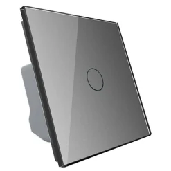 Wkład włącznika dotykowego pojedynczego EC Wi-Fi (schodowo - krzyżowego) ze srebrnym panelem szklanym (VL-C701SEC-64) LIVOLO