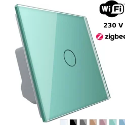 Wkład włącznika dotykowego pojedynczego EC Wi-Fi z zielonym panelem szklanym (VL-C701EC-68) LIVOLO