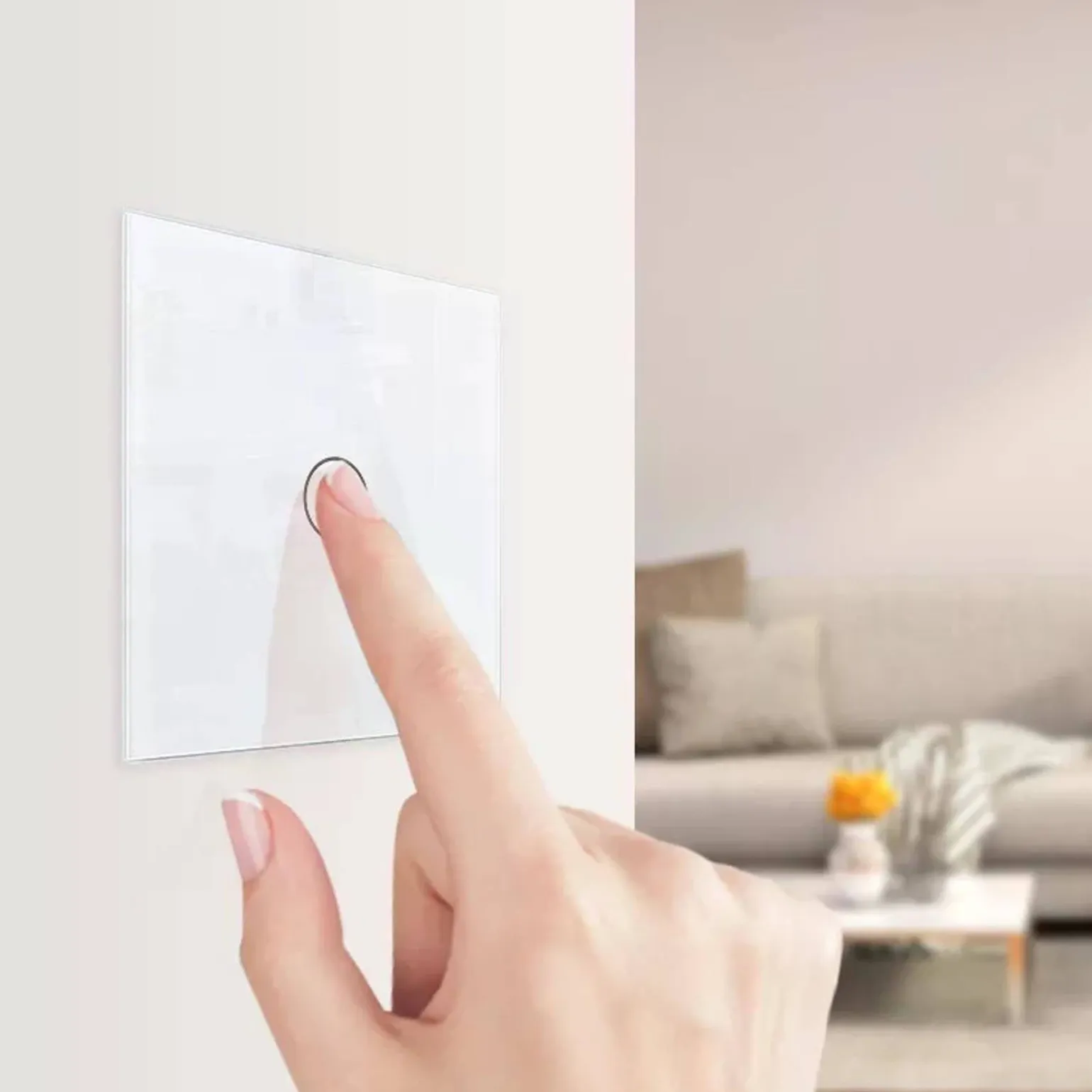 Wkład włącznika dotykowego pojedynczego EC Wi-Fi ze srebrnym panelem szklanym (VL-C701EC-64) LIVOLO