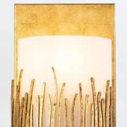 Wyrafinowany kinkiet Sawgrass - 1 źródło światła - Płatkowe złoto (QN-SAWGRASS-WU-DG-O) - Quintiesse