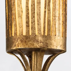 Wyrafinowany kinkiet Sawgrass - 1 źródło światła - Płatkowe złoto (QN-SAWGRASS-1WB-DG-O) - Quintiesse