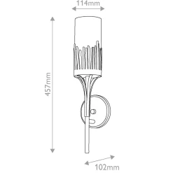 Wyrafinowany kinkiet Sawgrass - 1 źródło światła - Płatkowe złoto (QN-SAWGRASS-1WB-DG-O) - Quintiesse