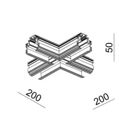 X-łącznik G-T23B CC+ do szynoprzewódów magnetycznych TRIMLESS 23A (033410B) - ZARlight