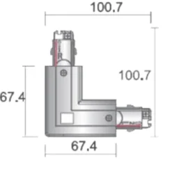 XTS 34L- łącznik kątowy szynoprzewodu (lewy) (biały) (8118) - Shilo