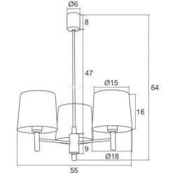 Żyrandol 3 pł. BOLZANO ARGON 1382 - żyrandol