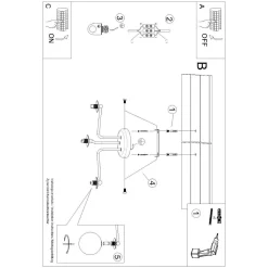 Żyrandol ASTRAL 3 czarny (SL.1662) - Sollux Lighting