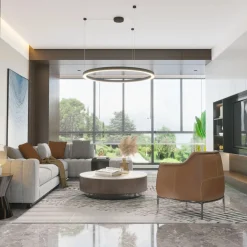 Żyrandol Aurum L Zmienna Barwa Światła LED czarny (PL0116-130-CCT-BK) - Yaskr