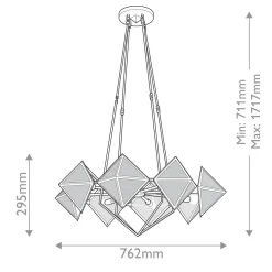 Żyrandol Cairo - 8 źródeł światła - Miejski brąz (QN-CAIRO8-UBZ-CR) - Quintiesse