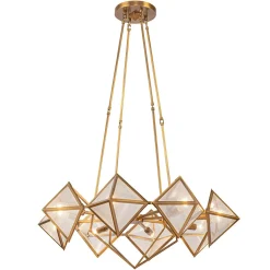 Żyrandol Cairo - 8 źródeł światła - Vintage mosiądz (QN-CAIRO8-VBS-CR) - Quintiesse