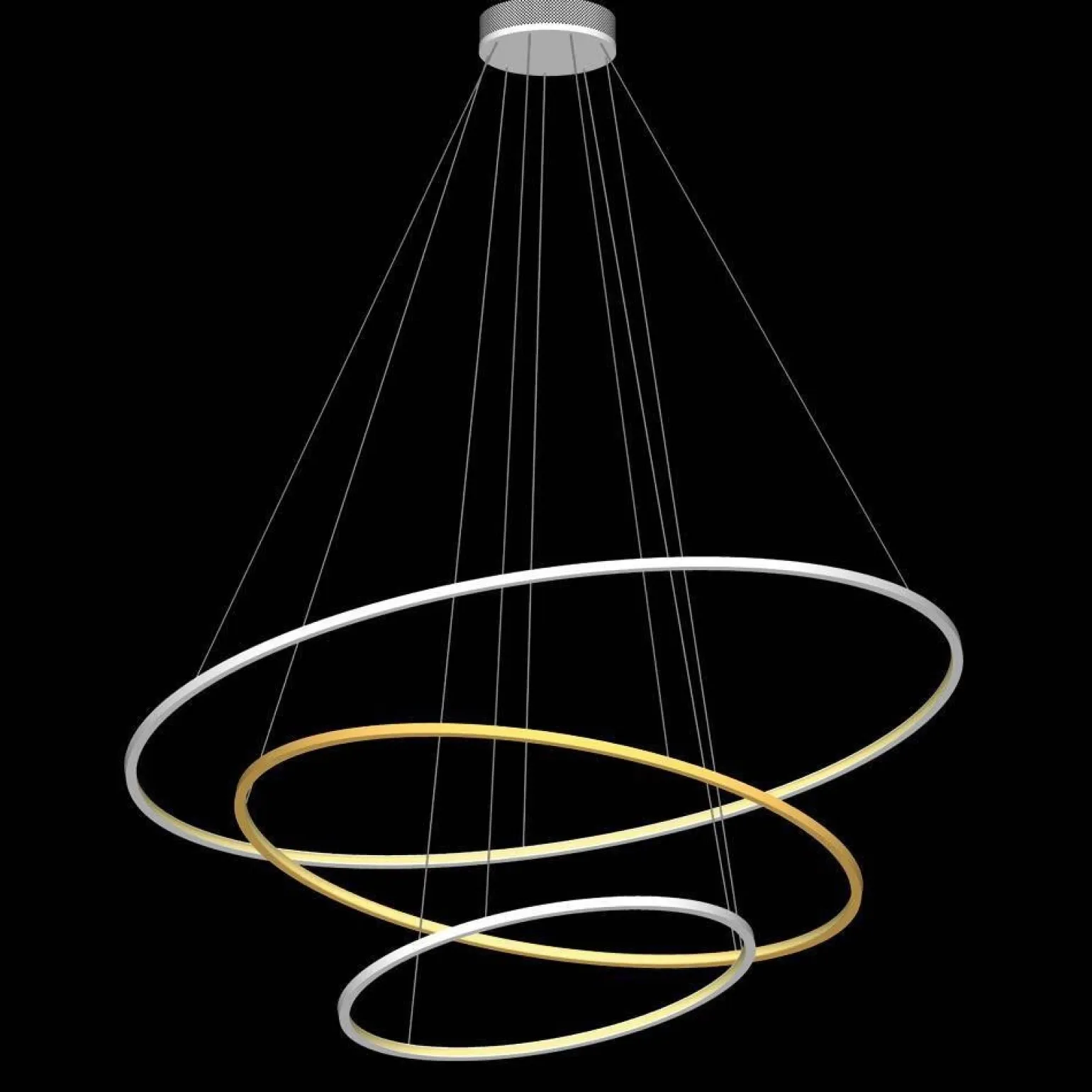 Żyrandol ECHO 60 + 90 + 120 czarny 4000 (67761) - Ramko