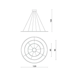 Żyrandol ECHO 60 + 90 + 120 czarny 4000 (67761) - Ramko