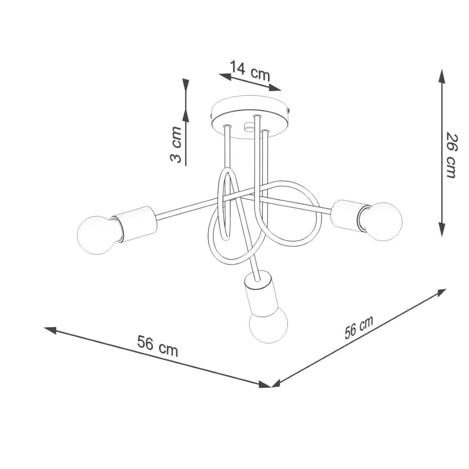 Żyrandol EMBER 3 czarny (SL.1477) - Sollux Lighting