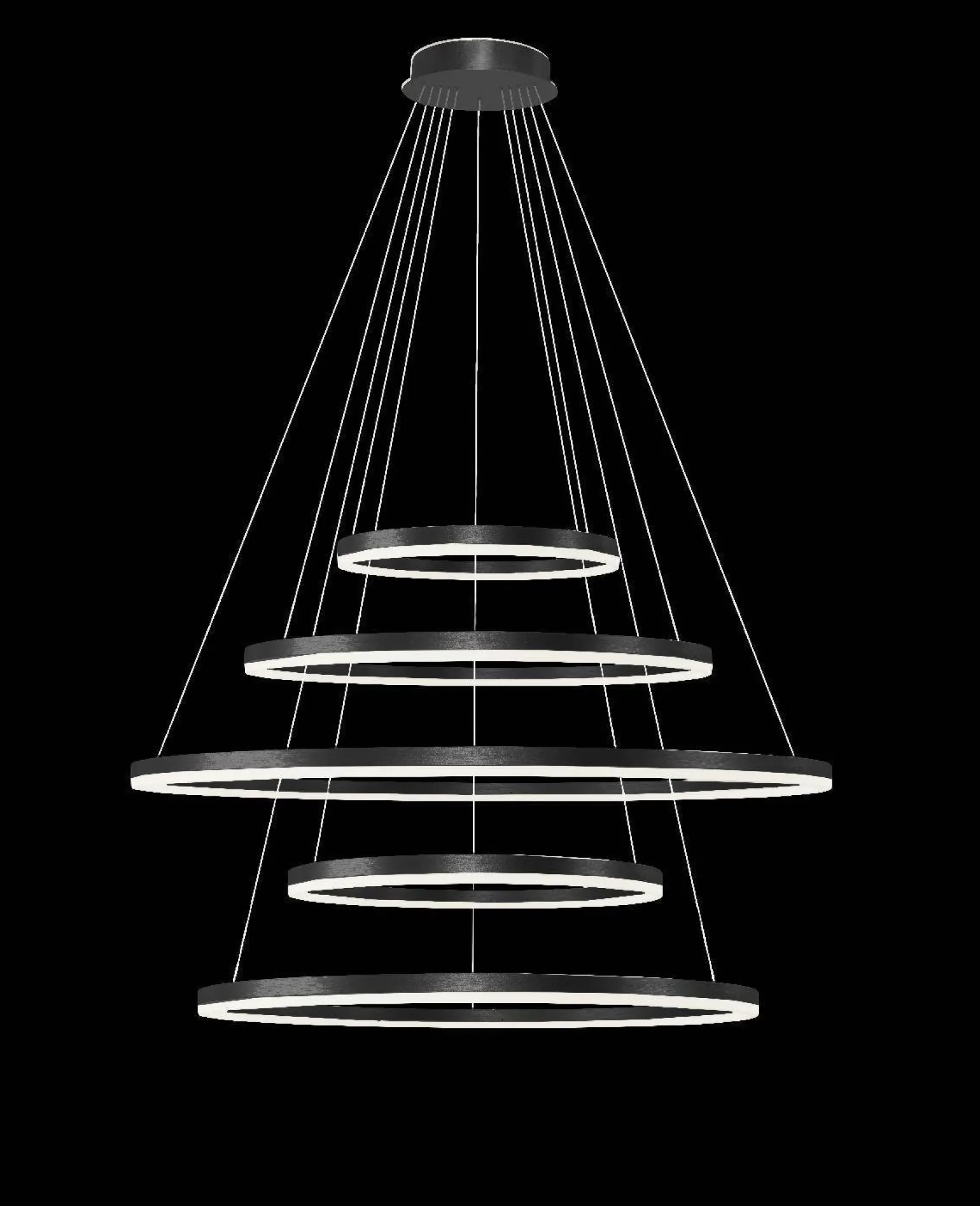 Żyrandol HALO PENDANT 150+120+100+80+60 czarny (AZ5351) - Azzardo