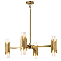 Żyrandol Marvele - 8 źródeł światła - Postarzany mosiądz (MARVELE8-AB-OPAL) - Elstead Lighting