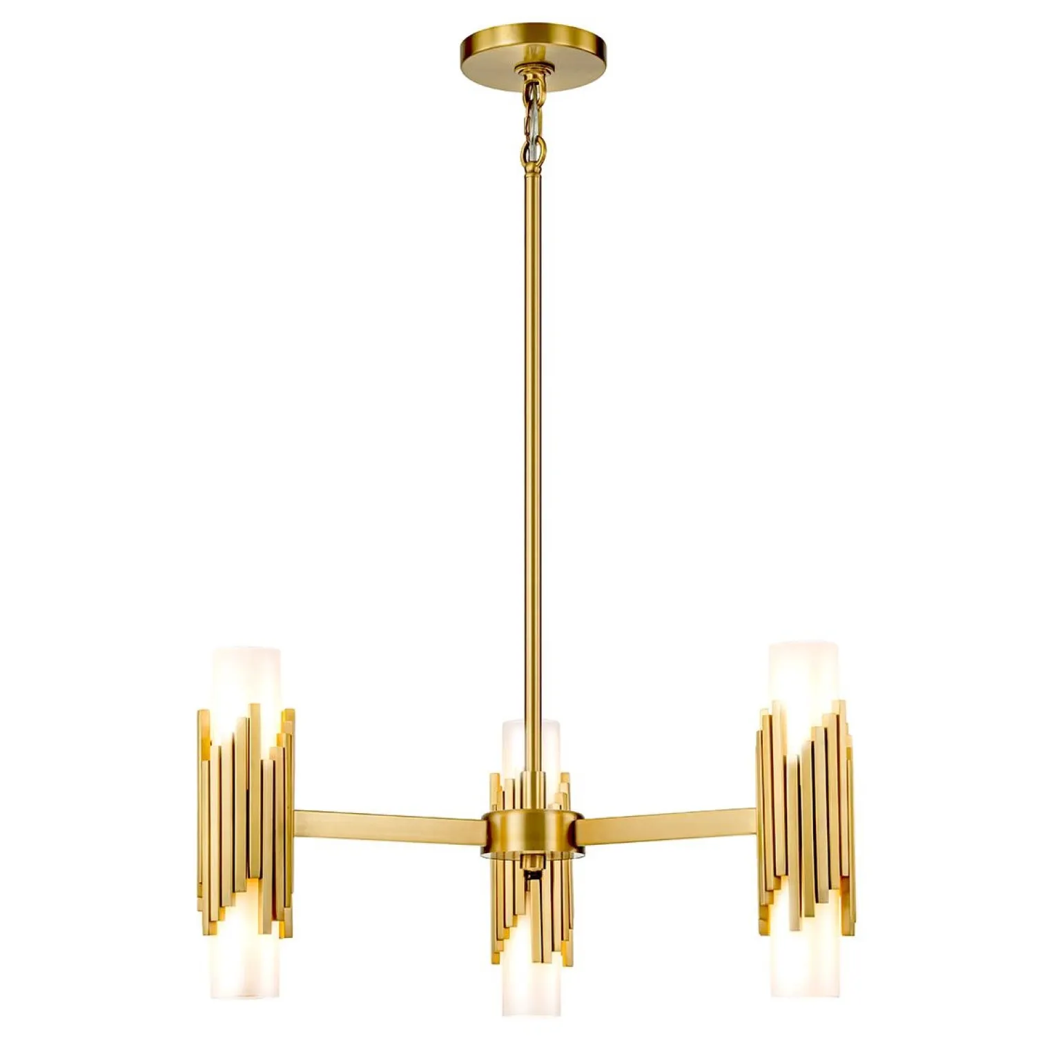 Żyrandol Marvele - 6 źródeł światła - Postarzany mosiądz (MARVELE6-AB-OPAL) - Elstead Lighting