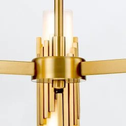 Żyrandol Marvele - 6 źródeł światła - Postarzany mosiądz (MARVELE6-AB-OPAL) - Elstead Lighting