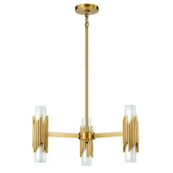 Żyrandol Marvele - 6 źródeł światła - Postarzany mosiądz (MARVELE6-AB-OPAL) - Elstead Lighting