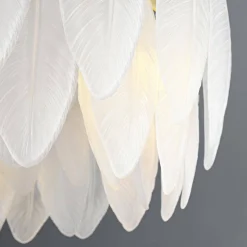 Żyrandol ozdobny PIUMA mosiądz biały 80 cm (ST-6289-8) - Step into Design