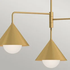 Żyrandol Remyck - 3 źródła światła - Szczotkowane złoto (ALM-REMYCK3-GD) - Elstead Lighting