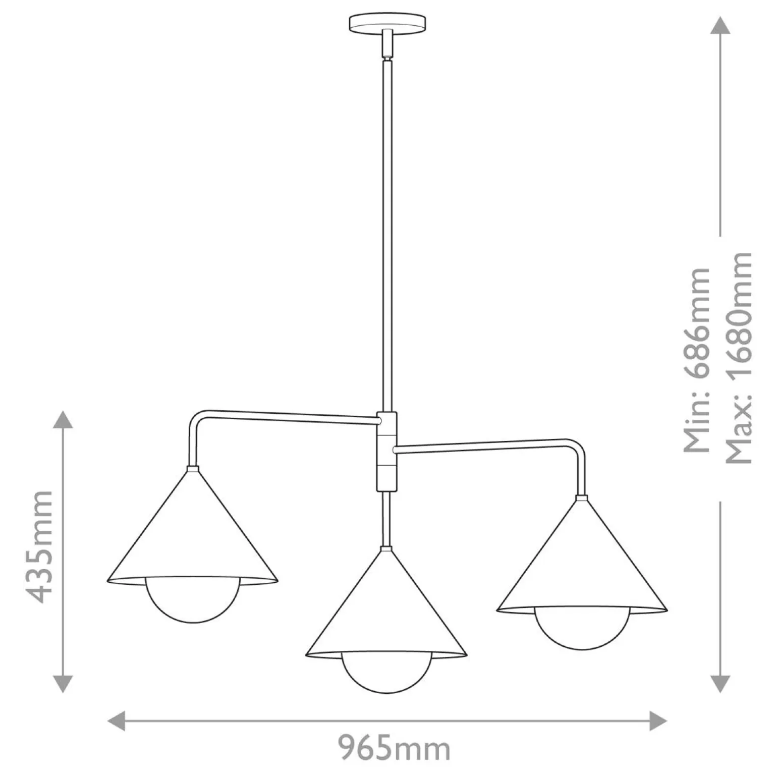 Żyrandol Remyck - 3 źródła światła - Szczotkowane złoto (ALM-REMYCK3-GD) - Elstead Lighting