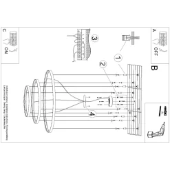 Żyrandol RIO 3 55/78/110 zielona oliwka LED 4000K (TH.382) - Thoro Lighting