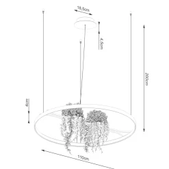 Żyrandol RIO BIO 110 czarny LED 4000K (TH.556) - Thoro Lighting