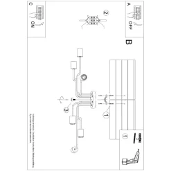 Żyrandol TIMBO 6 biały (SL.1666) - Sollux Lighting