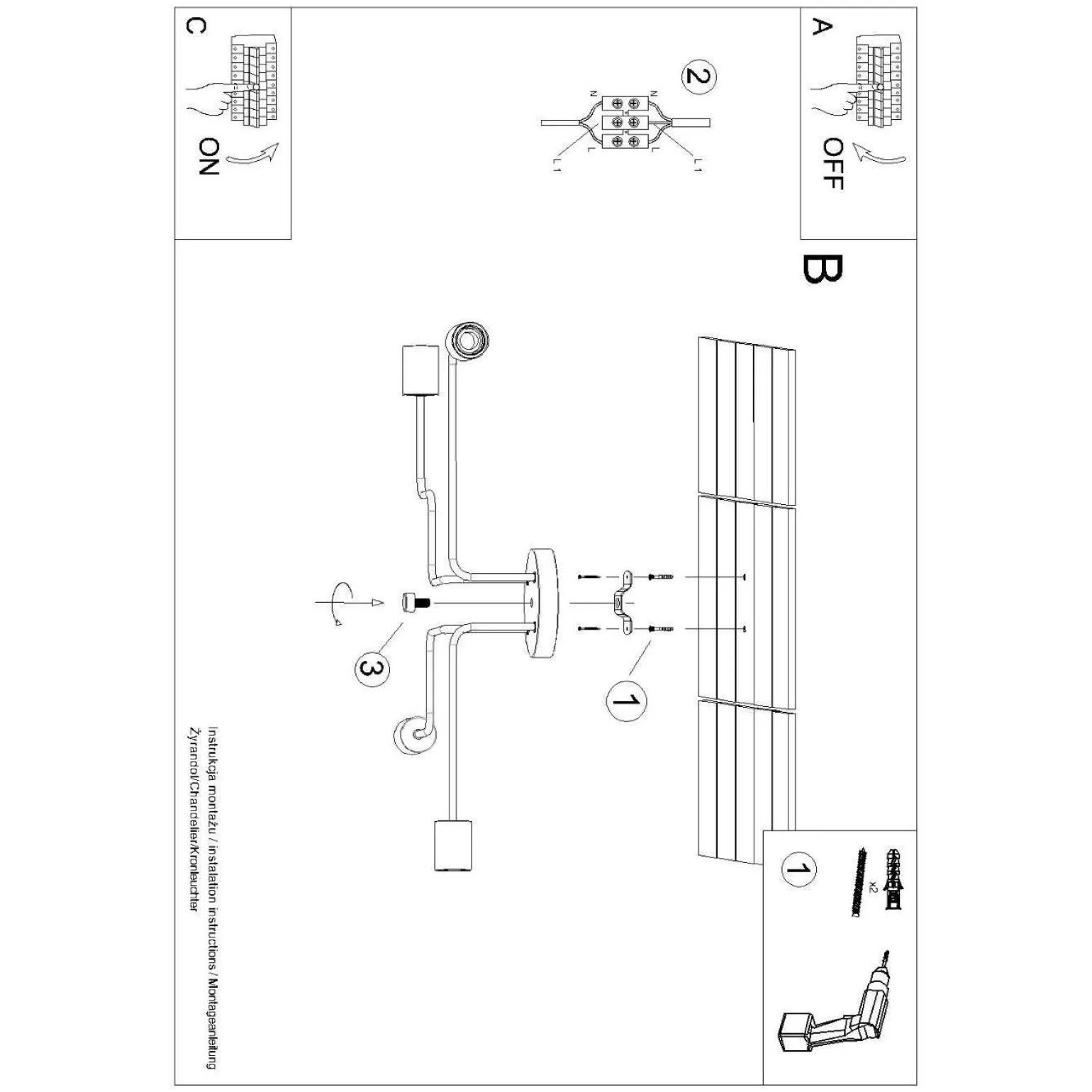 Żyrandol TIMBO 4 biały (SL.1665) - Sollux Lighting