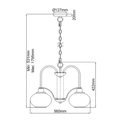 Żyrandol Trilogy (QZ-TRILOGY3-BN) - Elstead Lighting