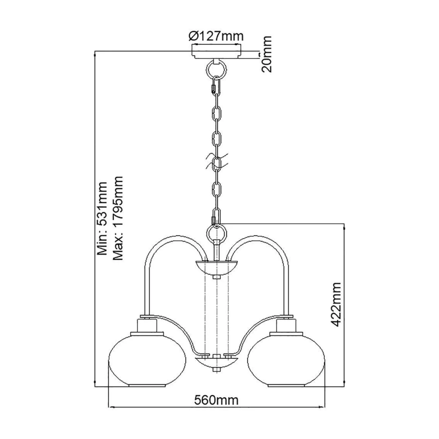 Żyrandol Trilogy (QZ-TRILOGY3-BN) - Elstead Lighting