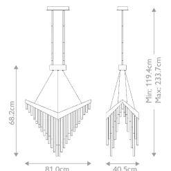 Żyrandol Vivien - Szczotkowane złoto (QN-VIVIEN-P-L-BG) - Quintiesse